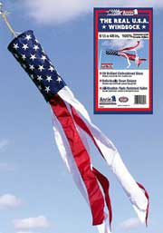 Red white and blue American flag windsock